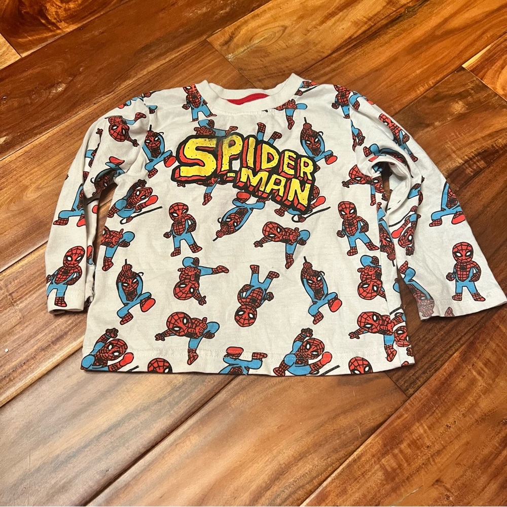 Spiderman Kids Long Sleeve Tee - Red, Blue, Cream